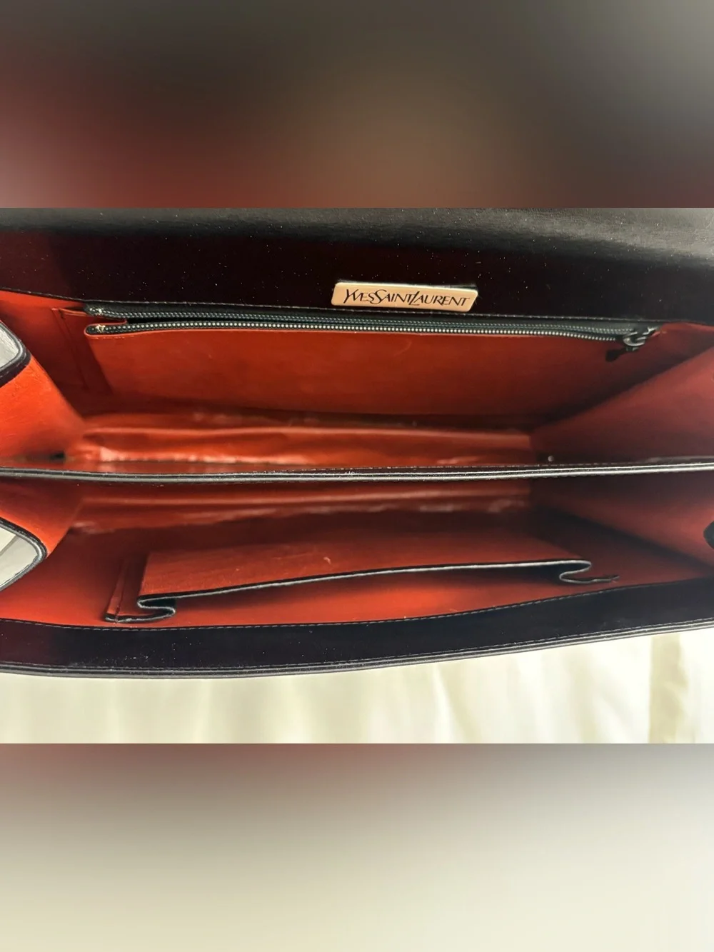 Yves Saint Laurent VTG Black Leather Shoulder Bag/Clutch, 10x7.5x3.5
